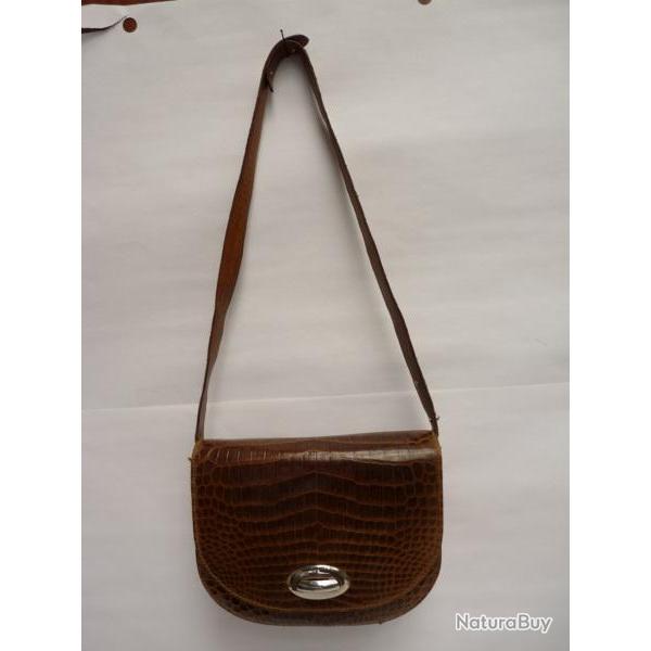 Ancien Sac  main croco crocodile accessoire de mode vintage