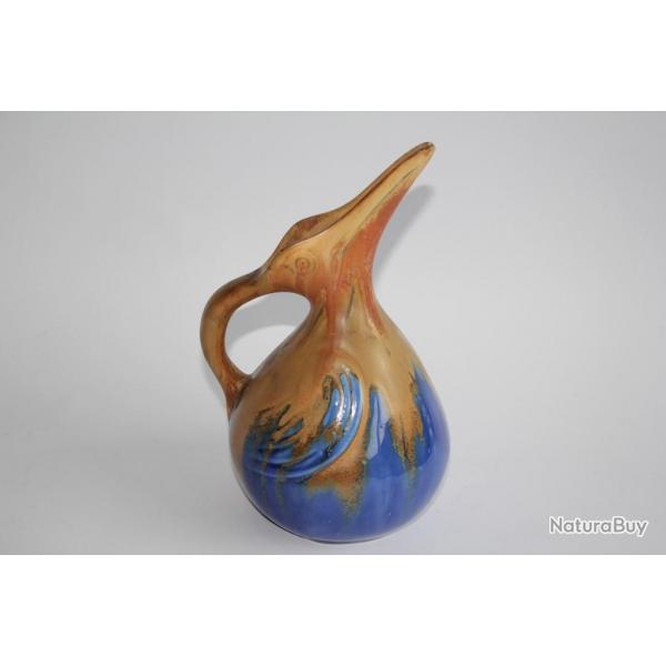 Pichet zoomorphe grs Plican Mtnier Art nouveau