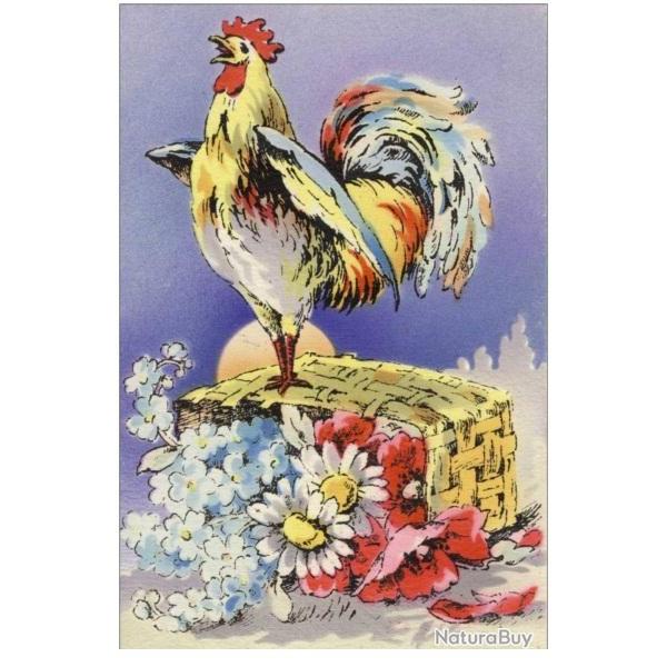 2 CPA COQ Carte illustre Edition Tricolors