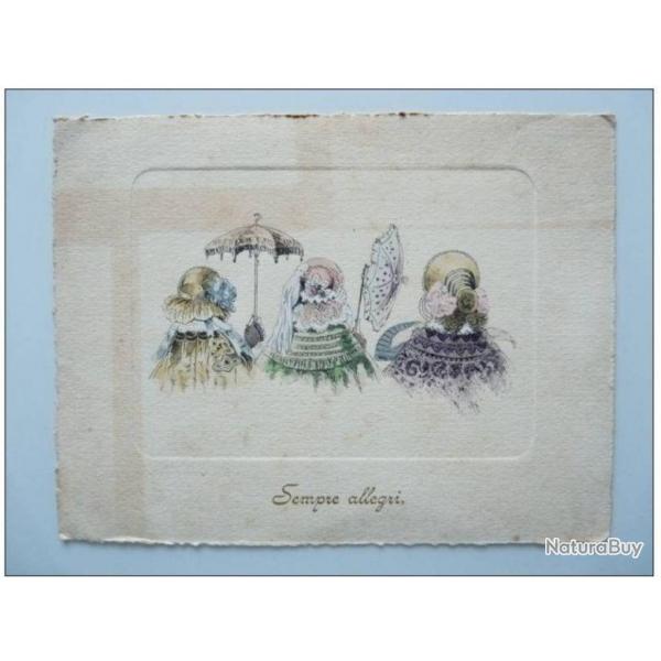 CP Carte de voeux poque 1897 Sempre Allegri