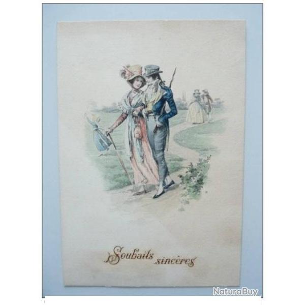 CP Carte de voeux poque Souhaits Sincres 1899
