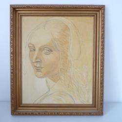 Grande Peinture sur toile Portrait Femme Tableau