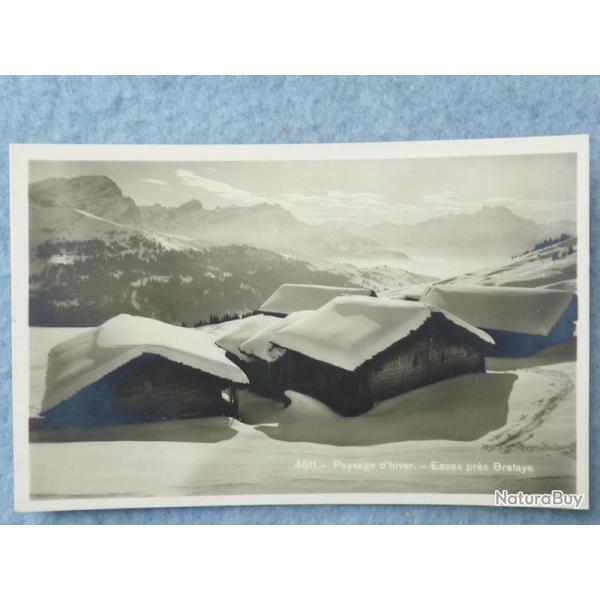 CP Suisse Vaud Ensex prs Bretaye Paysage d'hiver Carte Postale