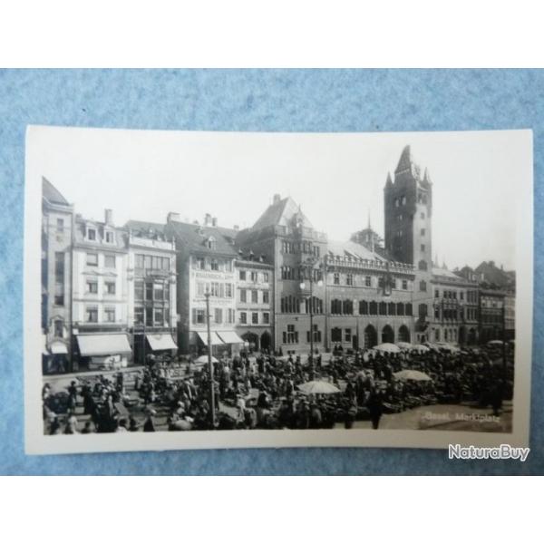 CP Photo Suisse Bale Basel Marktplatz Place du March Carte Postale