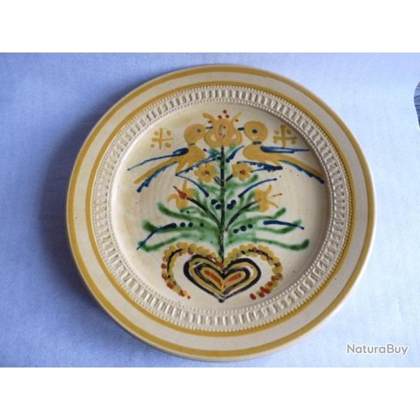 Grand plat cramique Art populaire Savoie