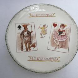 Assiette céramique CHOISY LE ROI Série Cartes Roi Dame Jeu