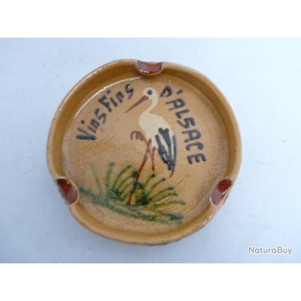 Cendrier cramique Vins Fins d'Alsace Cigarettes Tabac Fumeur