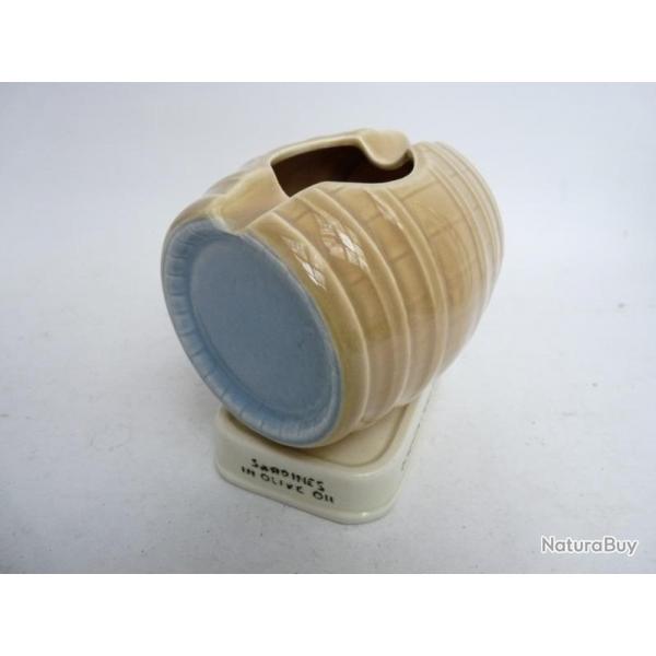 Cendrier publicitaire Sardines  l'huile Tonneau Cigarettes Tabac Fumeur