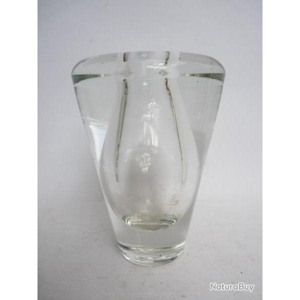 Vase en verre LEERDAM Hollande Verrerie Design