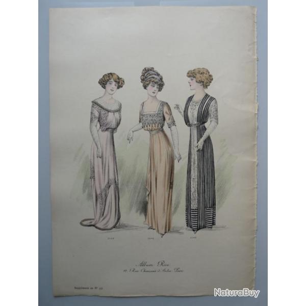 Grande Gravure Accessoires de Mode Femme 1900 Robes