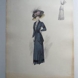 Grande Gravure Accessoires de Mode Femme 1910 Chapeaux