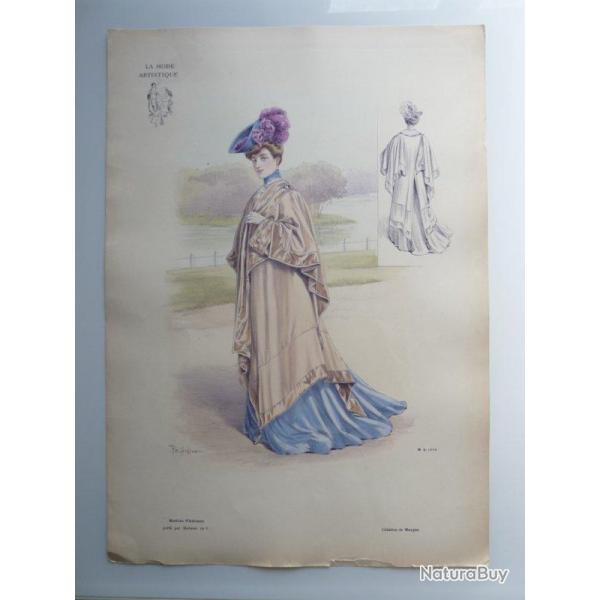 Grande Gravure Accessoires de Mode Femme 1900 Chapeaux