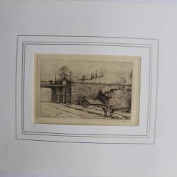 Gravure eau-forte Genève pont de l'Observatoire Marc PROESSEL