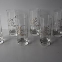 HANS ERNI 6 verres illustrés Colombe