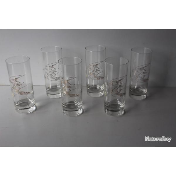 HANS ERNI 6 verres illustrs Colombe