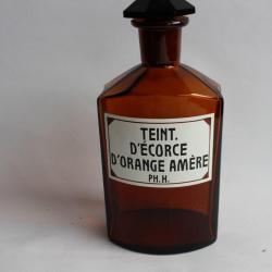 Ancien flacon d'apothicaire Ecorce Orange Amère  pharmacie