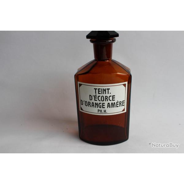 Ancien flacon d'apothicaire Ecorce Orange Amre  pharmacie