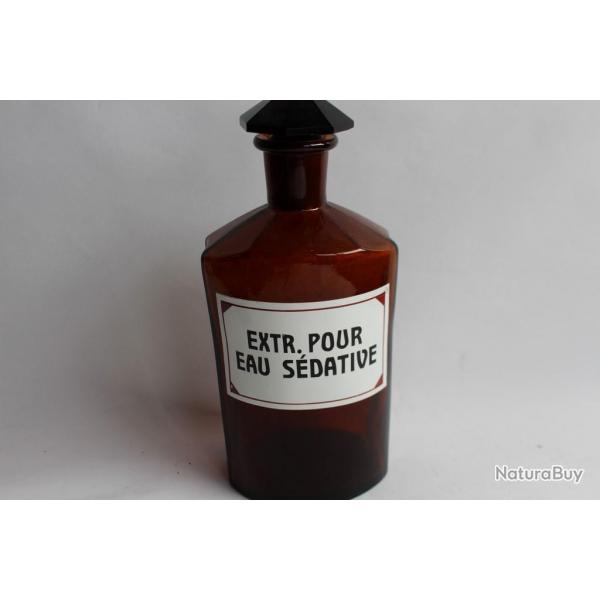 Ancien flacon d'apothicaire Eau sdative pharmacie