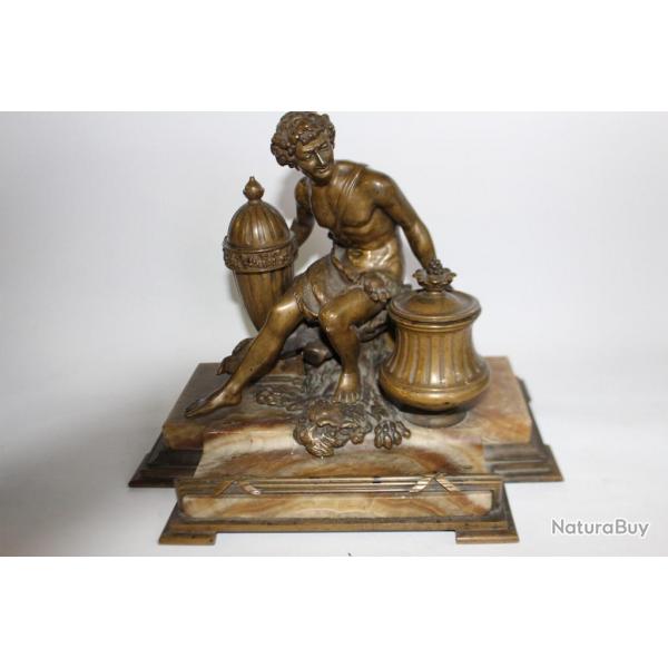 Important encrier Bronze XIXe sicle Antiquits objets de bureau