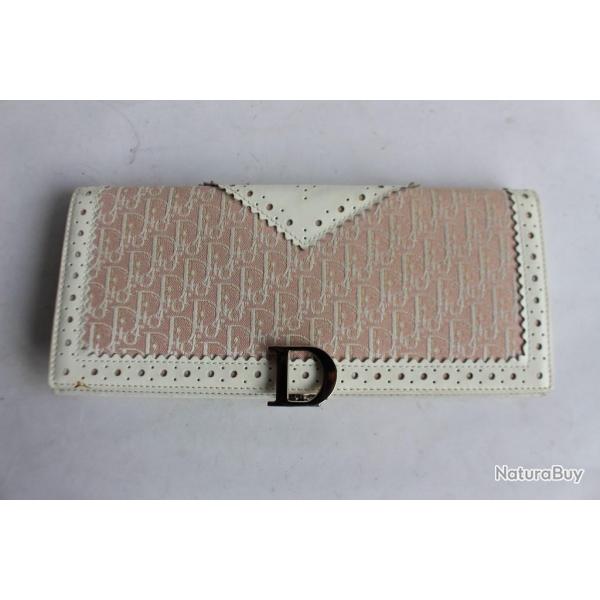 CHRISTIAN DIOR Portefeuille monogramme rose vintage