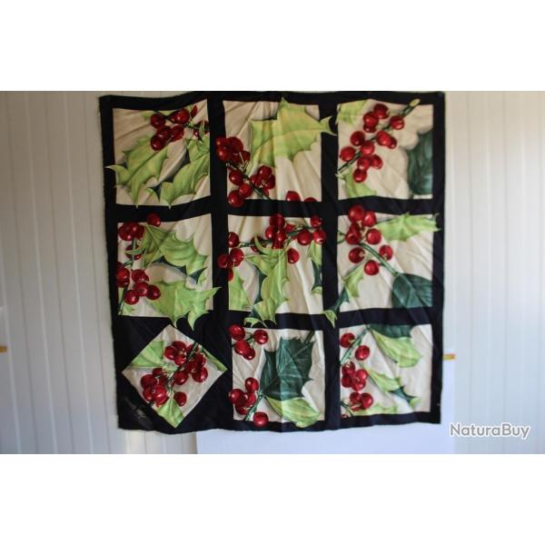 Foulard en soie vintage DANIEL HECHTER Cerises