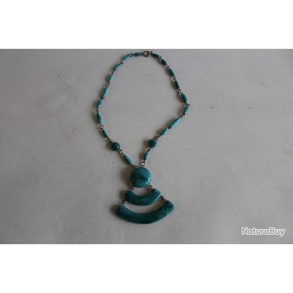 Collier Bijoux vintage cramique 1970