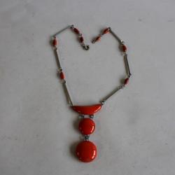 Collier Bijoux vintage céramique 1970
