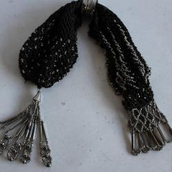 Bourse porte louis d'or en perlé d'acier XIXe siècle monnaies brune