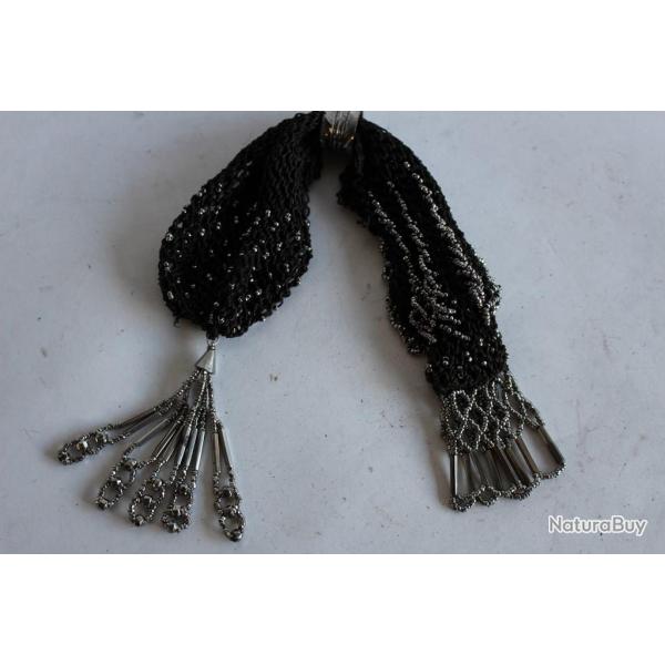 Bourse porte louis d'or en perl d'acier XIXe sicle monnaies brune