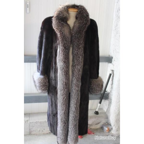 Manteau de fourrure vison et renard Nol Genve