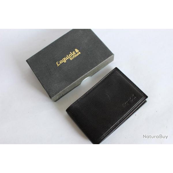 Porte cartes LAGUIOLE cuir noir