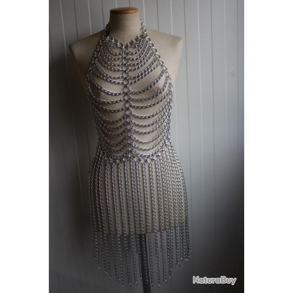 Bijoux de corps aluminium Design 1970 Adrien Mann England Robe