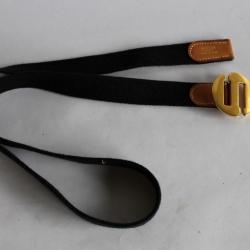 HERMES ceinture cuir et coton noir accessoires mode LUXE