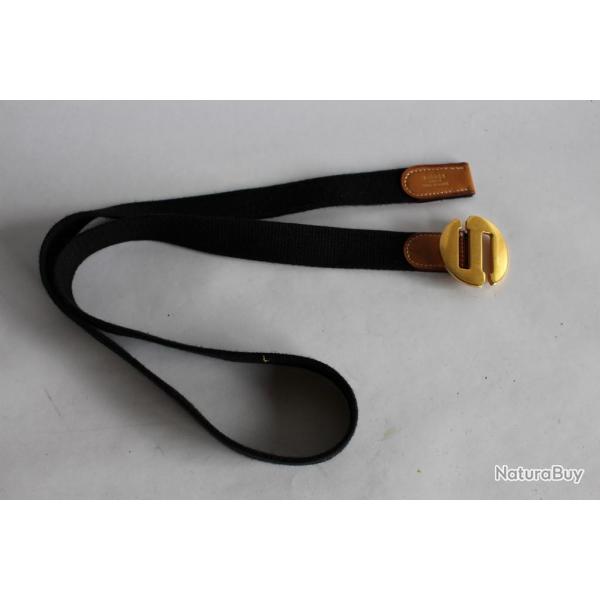 HERMES ceinture cuir et coton noir accessoires mode LUXE