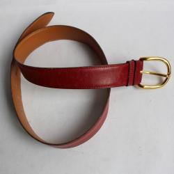 Ceinture HERMES réversible rouge /havanne taurillon Clémence gold