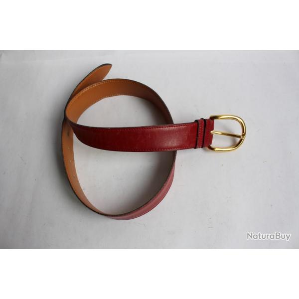Ceinture HERMES rversible rouge /havanne taurillon Clmence gold