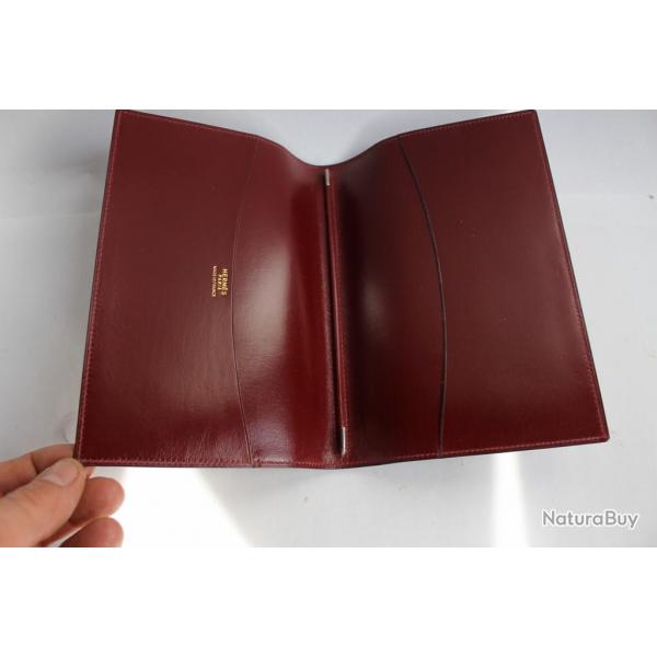 HERMES couverture d'agenda cuir bordeaux