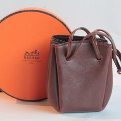 HERMES Bourse Porte-monnaie chaîne d'ancre cuir