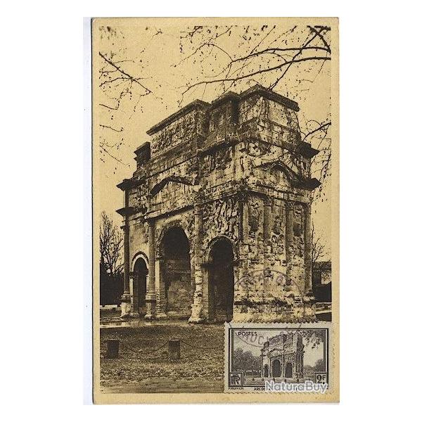 Carte-maximum France n 389 - L 'Arc de triomphe d'orange