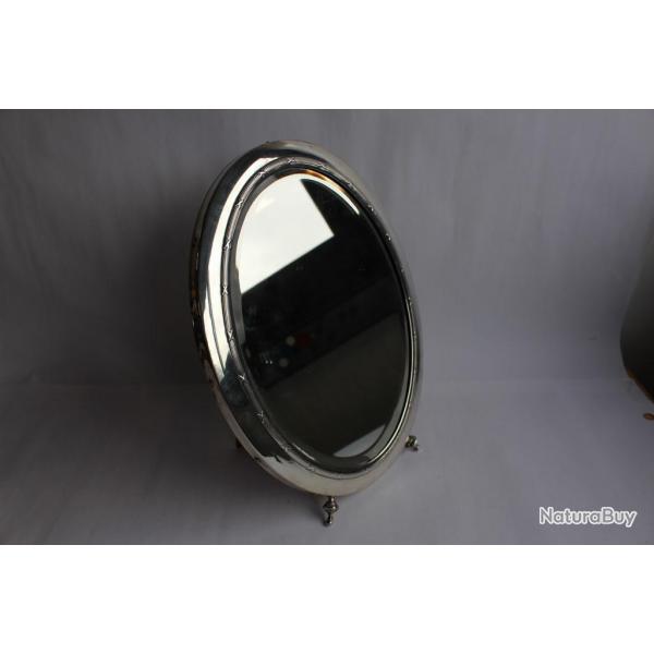 Grand miroir psych XIXe sicle argent