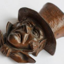 Porte allumettes murale bronze caricature bourgeois