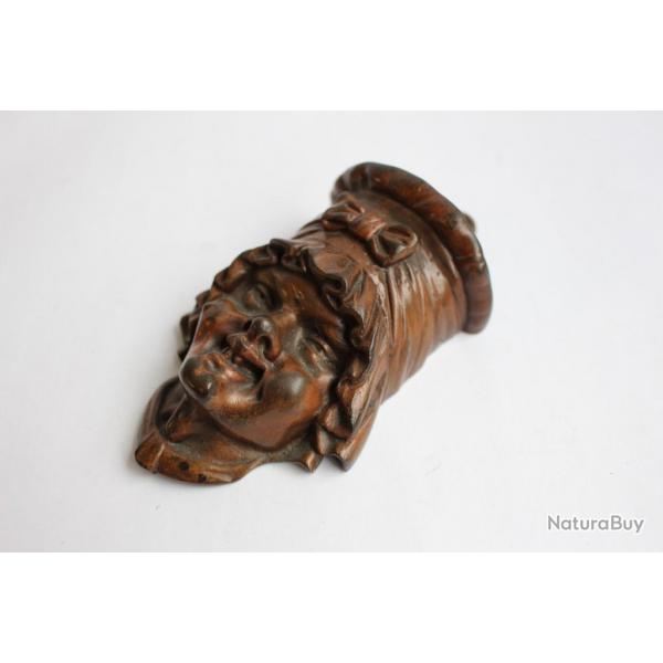 Porte allumettes murale bronze caricature bourgeoise