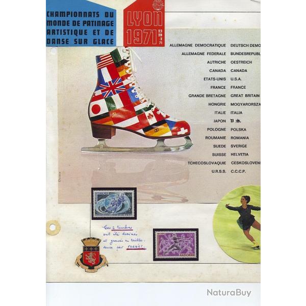 Collection Championnat monde patinage artistique  Lyon 1971