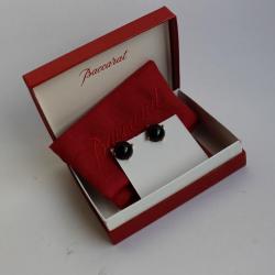 BACCARAT Clips d'oreilles cabochon onyx or 18 K