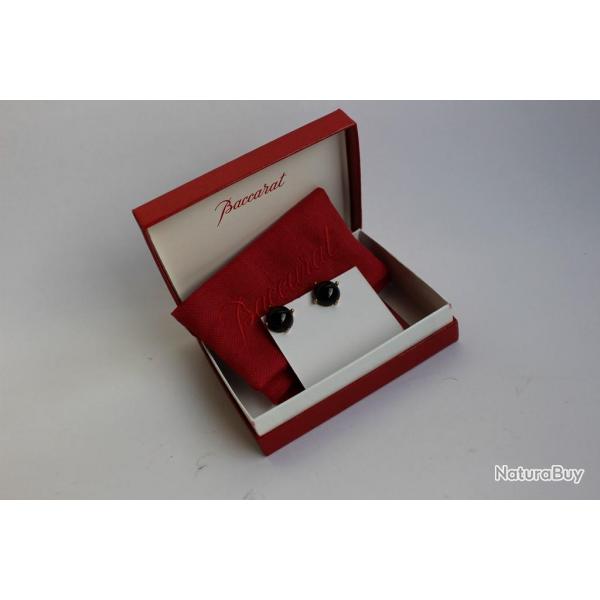 BACCARAT Clips d'oreilles cabochon onyx or 18 K