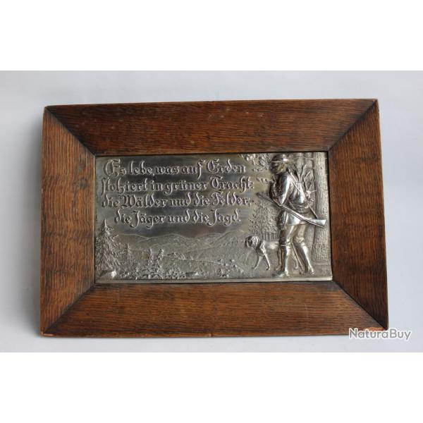 Bas relief argent XIXe sicle chasse