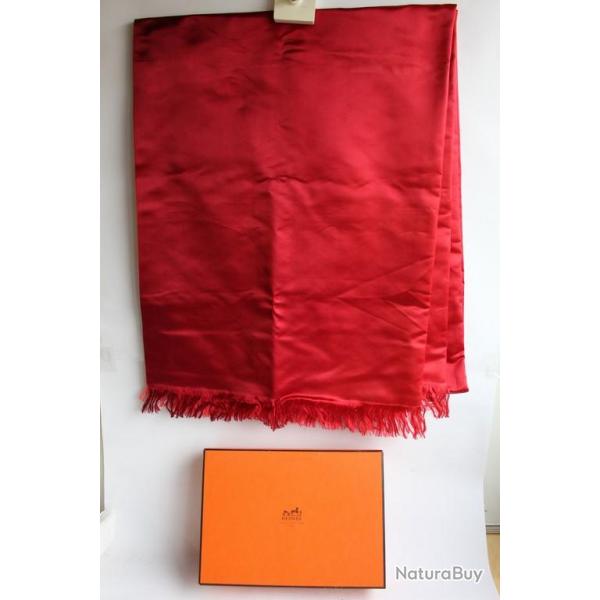 HERMES charpe soie rouge