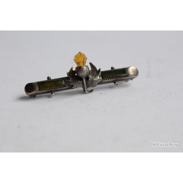 Ancienne broche argent gland chne