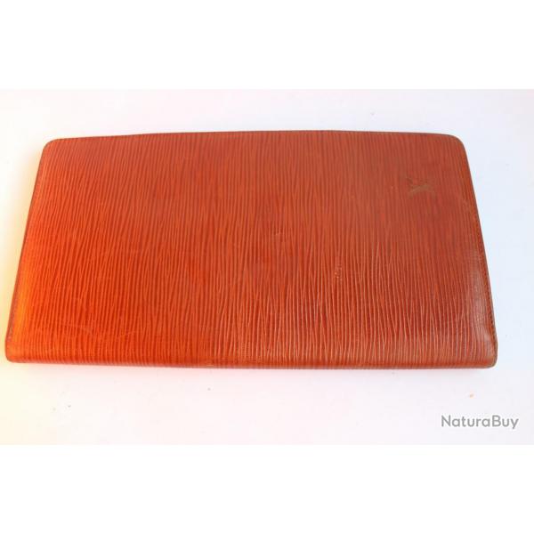 LOUIS VUITTON Porte rpertoire cuir pi marron