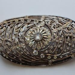 Boucle de ceinture argent et strass France bijoux